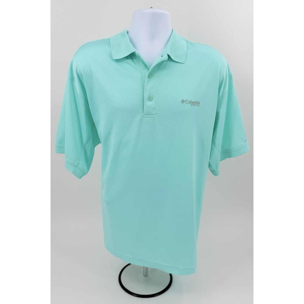 Columbia "Perfect Cast" Vented Polo Shirt Omni Shade FM6016 Turquoise Men's XL